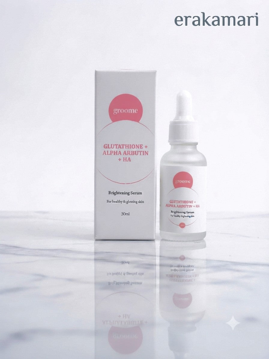 Groome Glutathione + Alpha Arbutin +HA Brightening Serum
30ml