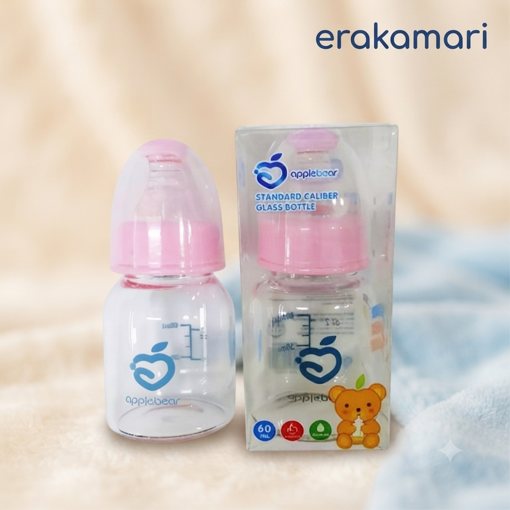Applebear Glass Milk Feeding Bottle – 60 ml