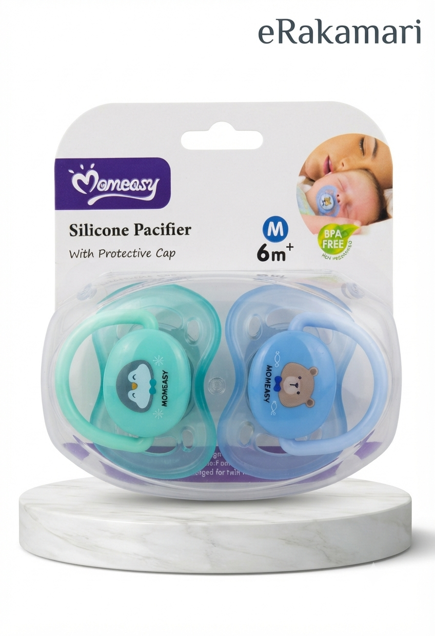 Momeasy Silicon Pacifiers 6+ chaina