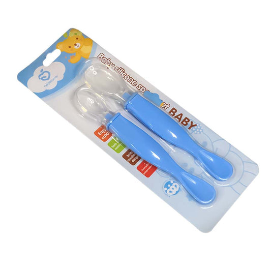 AB 2pcs Set Baby Feeding silicone Spoon