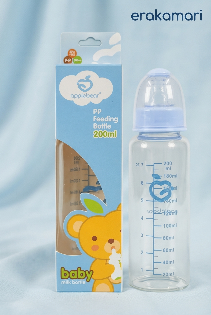 Applebear Glass Feeder Milk Bottle – 200ml