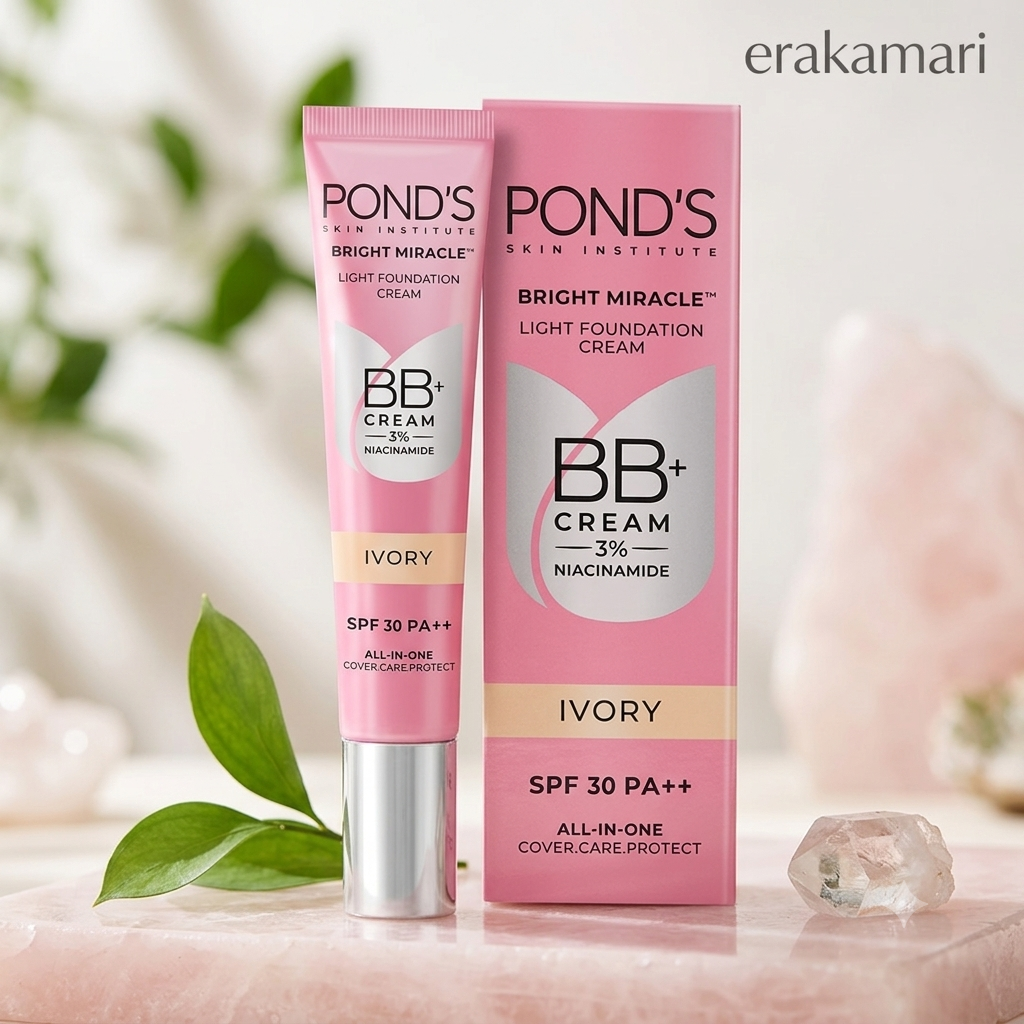 Pond's Bright Miracle Ivory Light Foundation BB+ Cream with 3% Niacinamide SPF 30 PA++ 18g