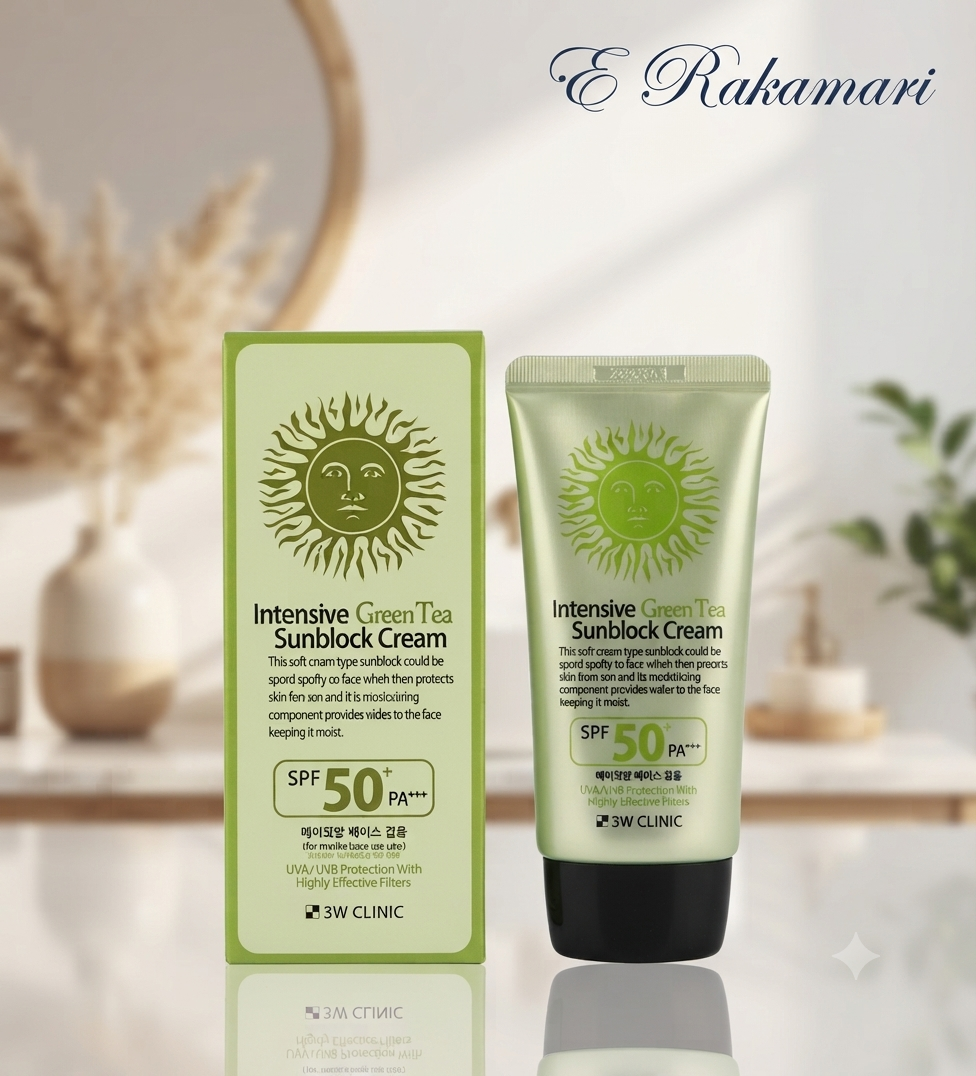 3W Clinic Intensive Green Tea Sunblock Cream SPF 50+ PA+++( 70ml)