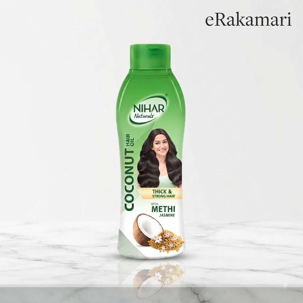 Nihar Naturals Coconut Hair Oil with Methi & Jasmine 400ml (India)