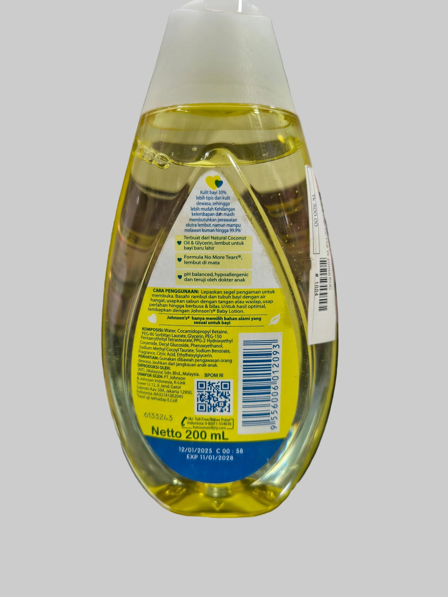 Johnson's top-to-Toe Hair & Body Baby Bath 200ml(Indonesia)