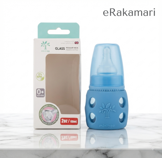 Minitree Regular-Neck Glass Feeding Bottle (2oz / 60ml)