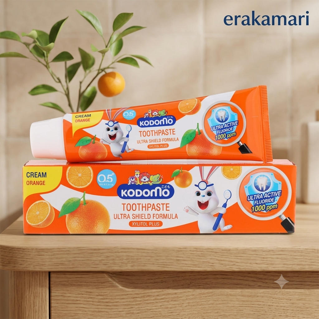 Kodomo Ultra Shield Formula toothpaste in the Orange flavor 65g