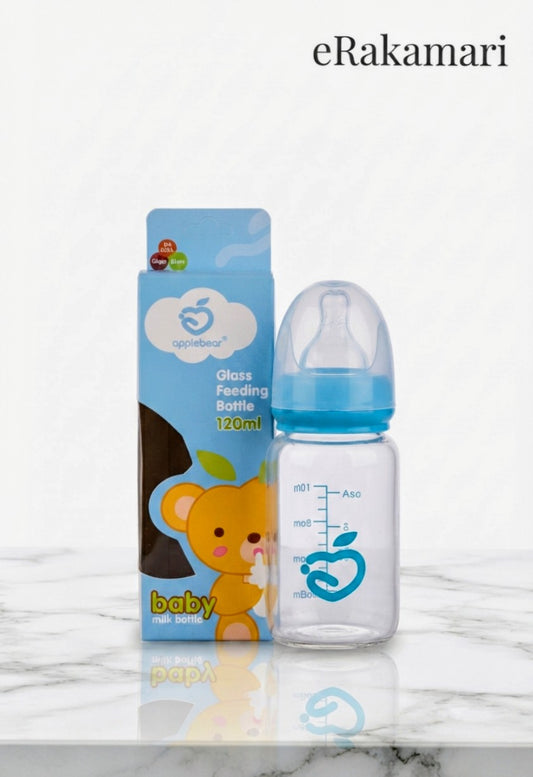 Applebear Glass Milk Feeding Bottle – 120 ml