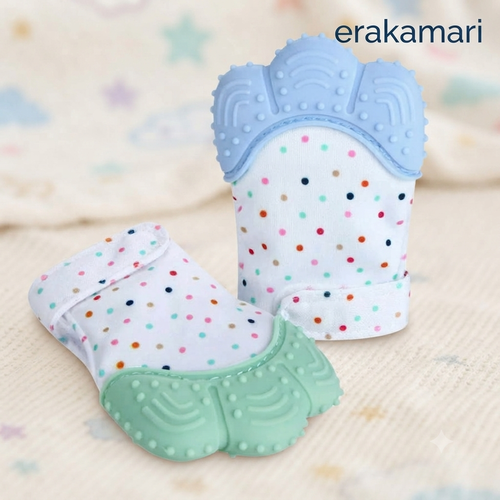Baby Teether Gloves teething mitten Baby Molar Anti-Biting Tool Silicon Gloves 1 pcs