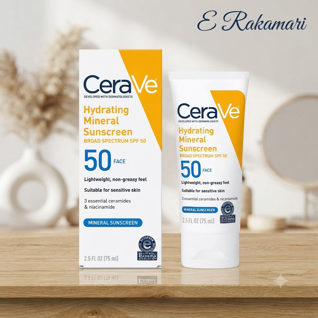 CeraVe Hydrating Mineral Sunscreen Broad Spectrum SPF 50- 75ml
