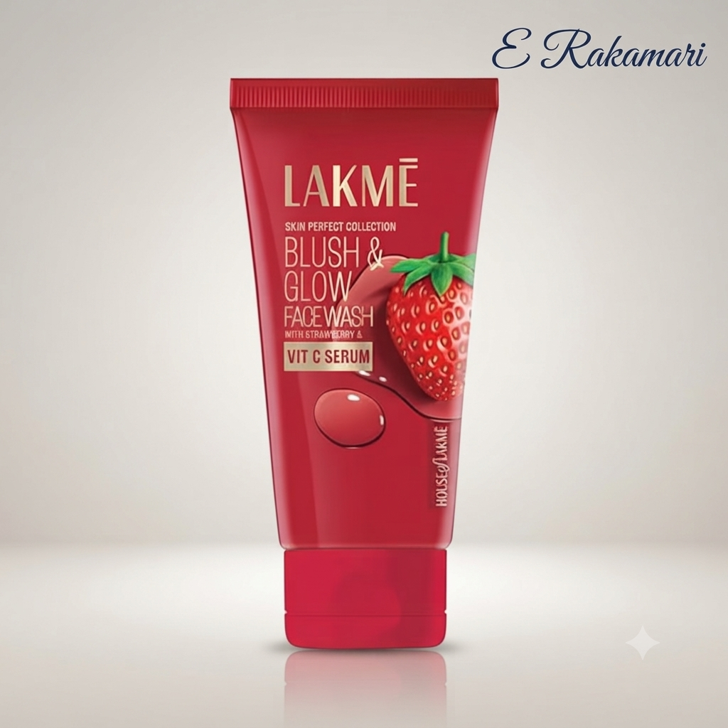Lakmé Blush & Glow Strawberry Gel Face Wash with Vitamin C Serum 100g