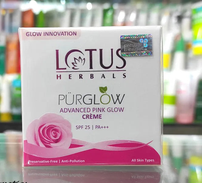 Lotus Herbals WhiteGlow Pur Glow Advanced Pink Glow Brightening Cream SPF 25 PA+++ - 35g