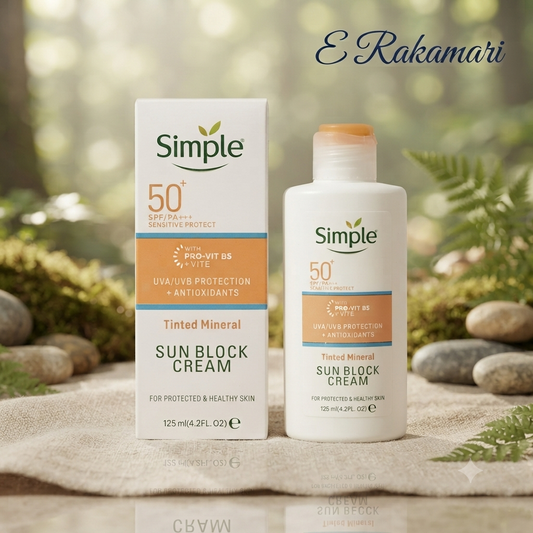 Simple Tinted Mineral Sun Block Cream with SPF 50+ PA+++(125ml)