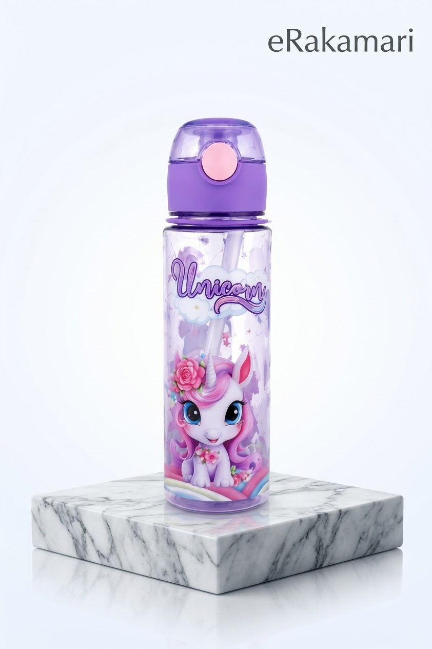 Unicorn Design Kids Water Bottle / Sipper Bottle