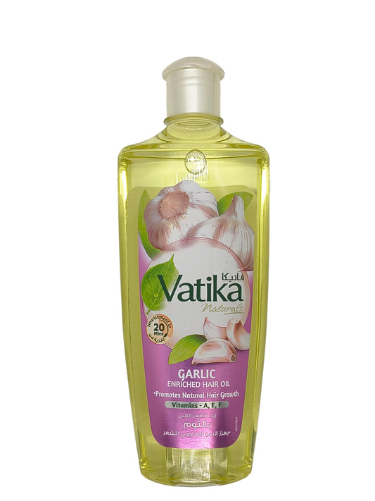 Vatika Naturals Garlic Enriched Hair Oil with Vitamins-A, E, F for Natural Hair Growth 300ml UAE