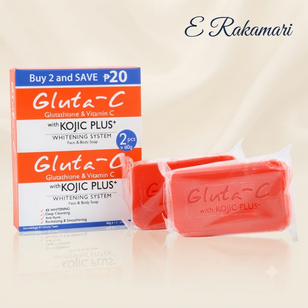 Gluta-C Glutathione & Vitamin C with Kojic Plus Whitening Face & Body Soap 1 Pcs (60g)